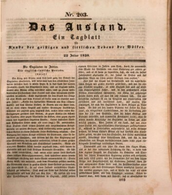 Das Ausland Sonntag 22. Juli 1838