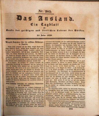 Das Ausland Dienstag 24. Juli 1838