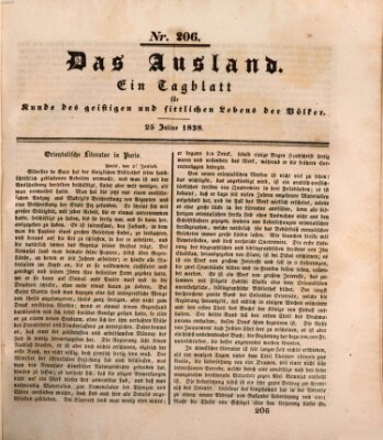 Das Ausland Mittwoch 25. Juli 1838