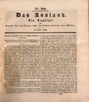 Das Ausland Samstag 28. Juli 1838