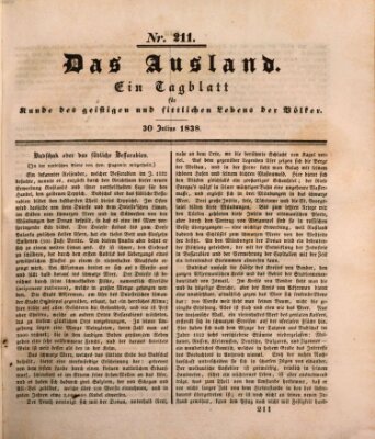 Das Ausland Montag 30. Juli 1838