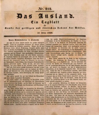 Das Ausland Dienstag 31. Juli 1838