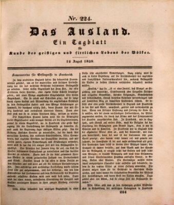 Das Ausland Sonntag 12. August 1838