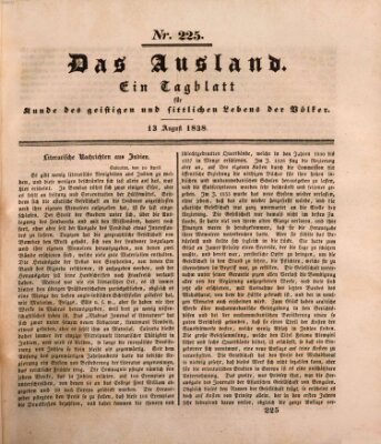 Das Ausland Montag 13. August 1838