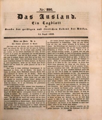 Das Ausland Dienstag 14. August 1838