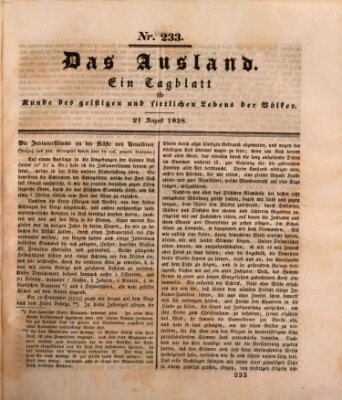 Das Ausland Dienstag 21. August 1838