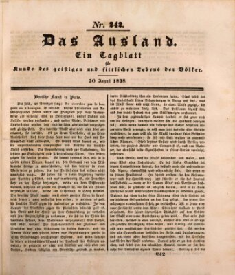 Das Ausland Donnerstag 30. August 1838