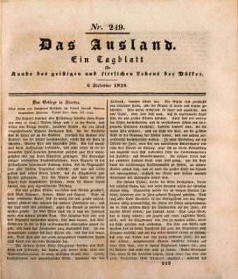 Das Ausland Donnerstag 6. September 1838