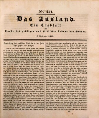 Das Ausland Samstag 8. September 1838