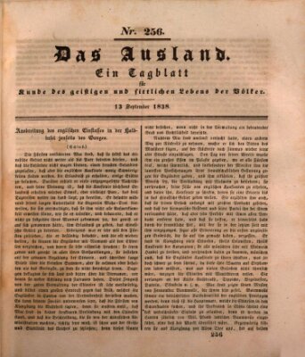 Das Ausland Donnerstag 13. September 1838