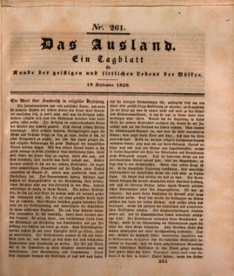 Das Ausland Dienstag 18. September 1838