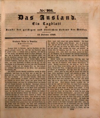 Das Ausland Sonntag 23. September 1838