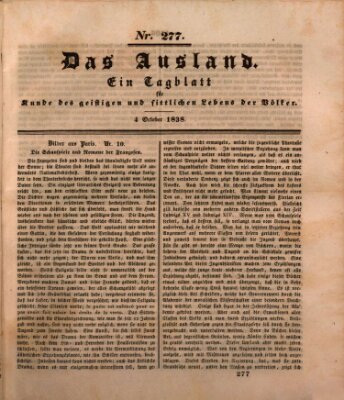 Das Ausland Donnerstag 4. Oktober 1838