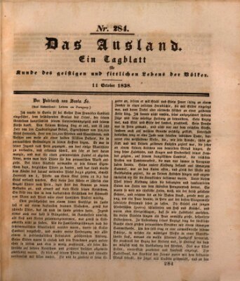 Das Ausland Donnerstag 11. Oktober 1838