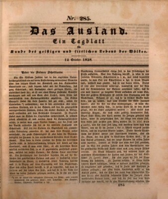 Das Ausland Freitag 12. Oktober 1838