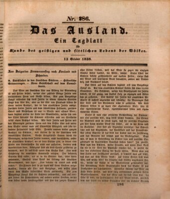 Das Ausland Samstag 13. Oktober 1838