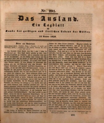 Das Ausland Donnerstag 18. Oktober 1838