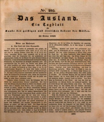 Das Ausland Montag 22. Oktober 1838