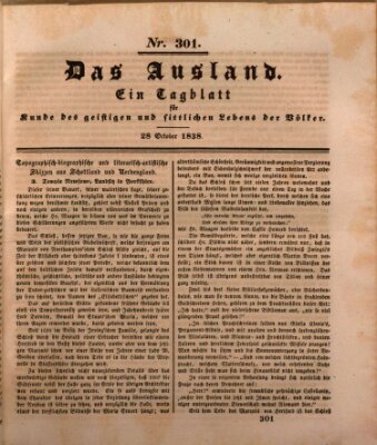 Das Ausland Sonntag 28. Oktober 1838