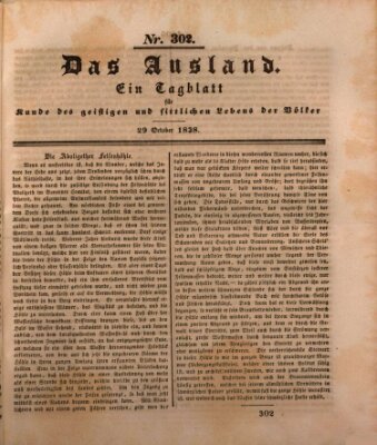 Das Ausland Montag 29. Oktober 1838