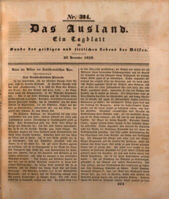 Das Ausland Dienstag 20. November 1838