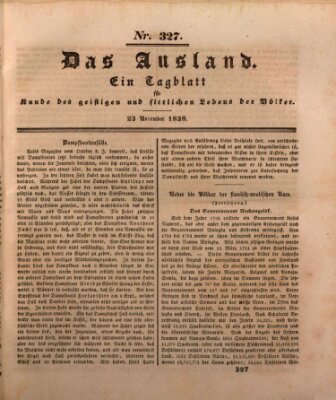 Das Ausland Freitag 23. November 1838