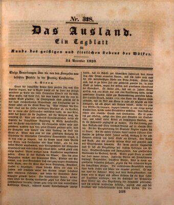 Das Ausland Samstag 24. November 1838