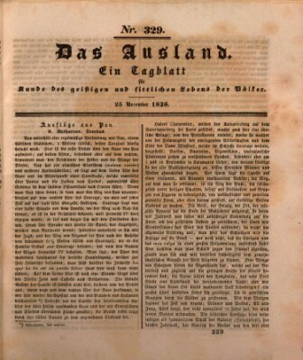 Das Ausland Sonntag 25. November 1838