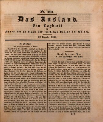 Das Ausland Freitag 30. November 1838