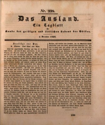 Das Ausland Dienstag 4. Dezember 1838