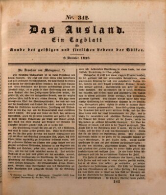 Das Ausland Samstag 8. Dezember 1838