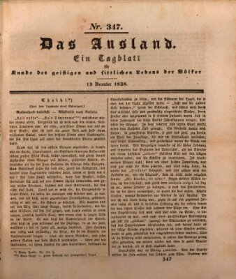 Das Ausland Donnerstag 13. Dezember 1838