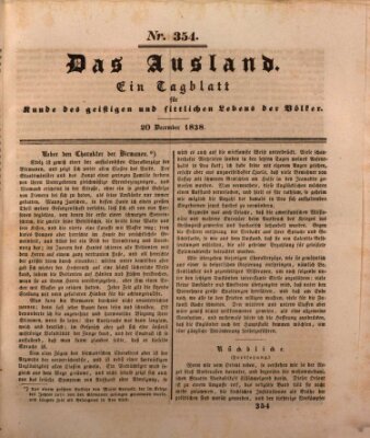 Das Ausland Donnerstag 20. Dezember 1838