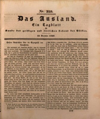 Das Ausland Dienstag 25. Dezember 1838