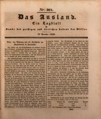 Das Ausland Donnerstag 27. Dezember 1838