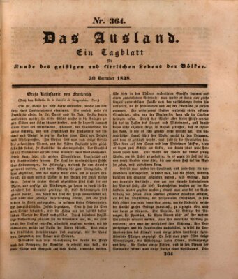 Das Ausland Sonntag 30. Dezember 1838