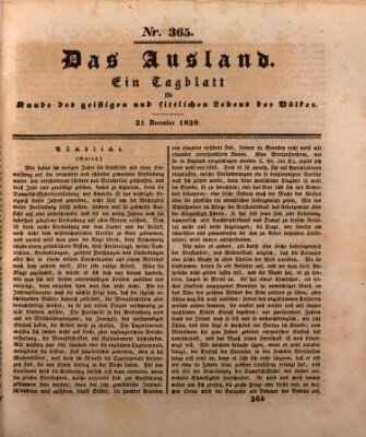 Das Ausland Montag 31. Dezember 1838