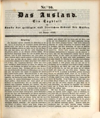 Das Ausland Freitag 10. Januar 1845