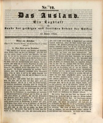 Das Ausland Sonntag 12. Januar 1845