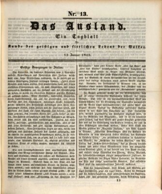 Das Ausland Montag 13. Januar 1845