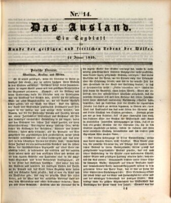 Das Ausland Dienstag 14. Januar 1845