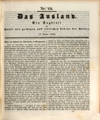 Das Ausland Mittwoch 15. Januar 1845