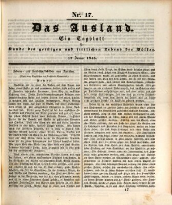 Das Ausland Freitag 17. Januar 1845