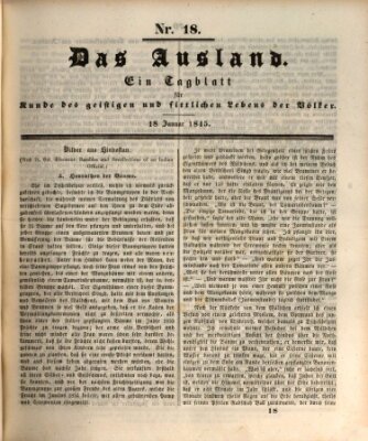 Das Ausland Samstag 18. Januar 1845