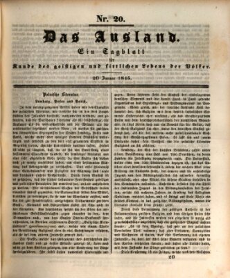 Das Ausland Montag 20. Januar 1845