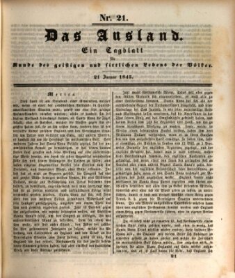 Das Ausland Dienstag 21. Januar 1845