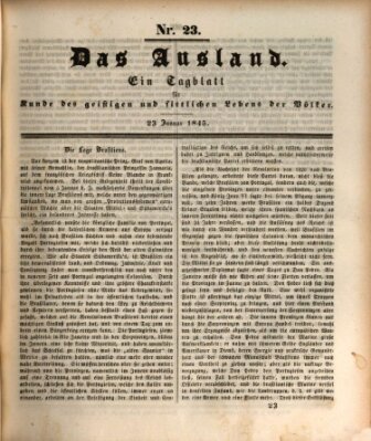 Das Ausland Donnerstag 23. Januar 1845