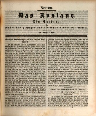 Das Ausland Sonntag 26. Januar 1845