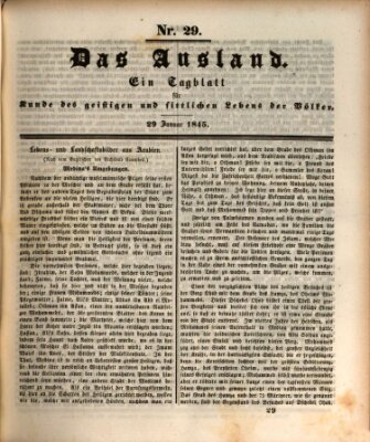 Das Ausland Mittwoch 29. Januar 1845