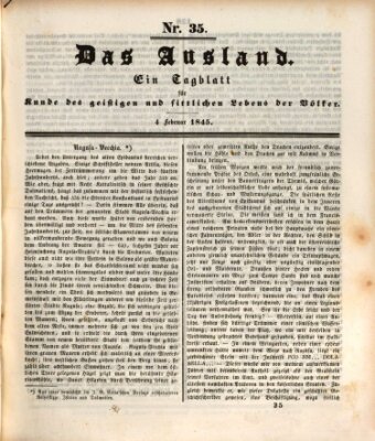 Das Ausland Dienstag 4. Februar 1845